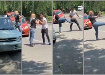 O șoferiță de 40 de ani l-a luat la bătaie pe un adolescent de 17 ani pe motiv că a traversat neregulamentar: „Marş îi spui lui mă-ta!”