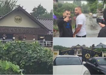 Dani Mocanu a fost săltat de mascați pentru că l-ar fi amenințat cu cuțitul pe un tânăr. Frații manelistului și-au încordat mușchii în fața polițiștilor și a jurnaliștilor