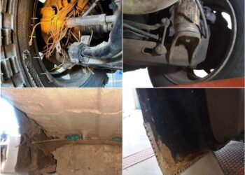 Șoferii inventivi, dar inconștienți, încearcă să îi păcălească pe inspectorii RAR reparându-și mașinile cu spumă și carton, butuci în loc de arcuri, rigips în loc de tablă