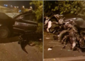 VIDEO Un tânăr sucevean și-a distrus mașina după ce s-a izbit cu ea într-un pod din Cluj