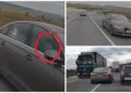 VIDEO Un kamikaze cu Audi a fost la un pas de a provoca o tragedie pe șoseaua de centură a Sucevei, după ce s-a angajat în depășirea unei coloane de mașini în rampă, pe linie continuă