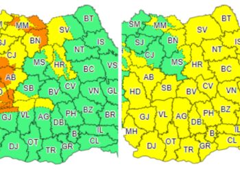 Vin ploile! O parte din județul Suceava se află sub cod galben până mâine, când tot județul va fi acoperit de acesta