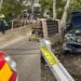 FOTO Un autoturism, în care se aflau două femei, s-a izbit într-un cap de pod de pe raza localității Milișăuți