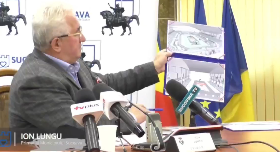 Ion Lungu le face cunoștință sucevenilor cu primele planșe ale proiectului ”Sala Polivalentă”
