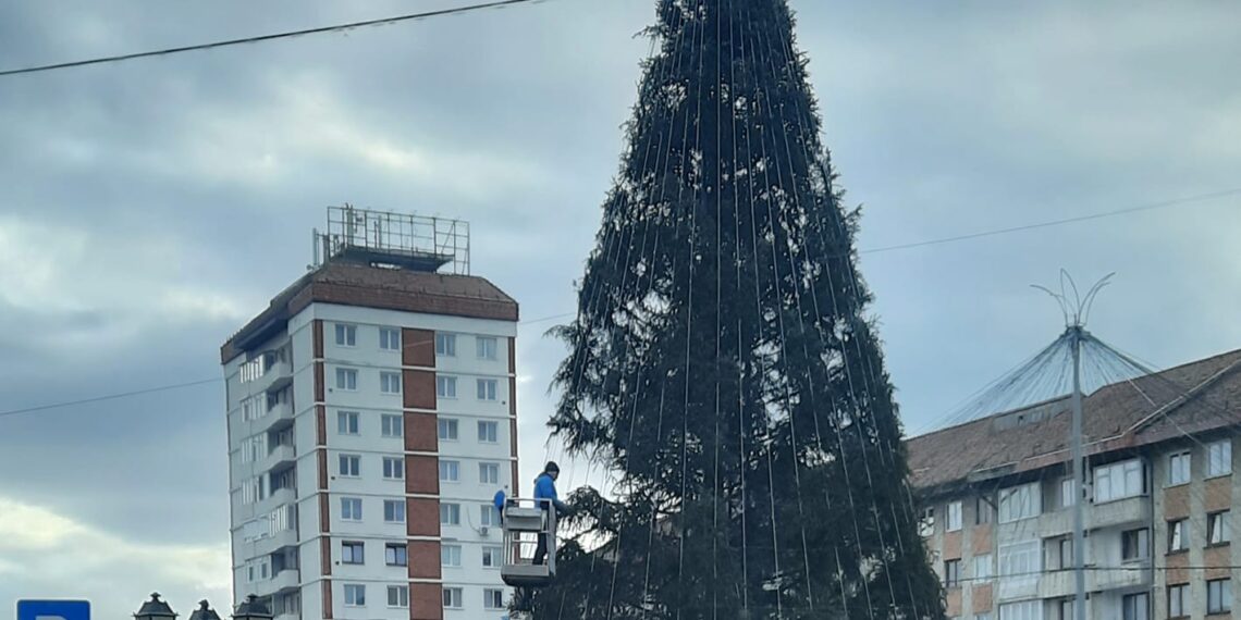 Primăria Suceava plătește peste 7.000 de euro pentru ”servicii de împodobire brad natural cu ghirlande luminoase”
