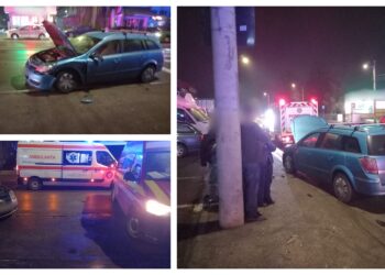 FOTO Accident rutier pe strada Traian Vuia din Suceava. Două persoane au fost rănite