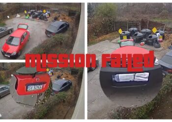 VIDEO Au acoperit numărul din față al autoturismului din care și-au abandonat deșeurile, dar i-a dat de gol numărul din spate