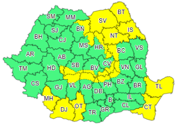 Județul Suceava se află sub cod galben de ninsori