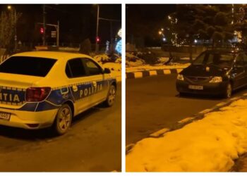 Urmărire în trafic pe străzile Sucevei, după un șofer beat, la primele ore ale dimineții. Polițiștii au ciuruit un Logan trăgând 23 de focuri de armă