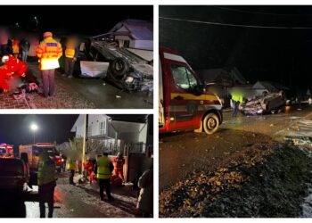 FOTO Grav accident rutier pe raza localității Bosanci. Un autoturism a lovit un cap de pod și s-a răsturnat pe carosabil