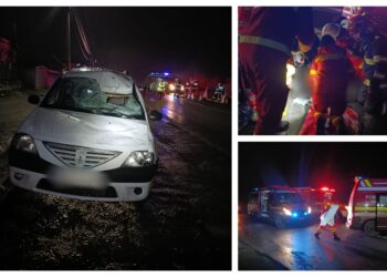 FOTO Doi pietoni au fost loviți de un autoturism pe raza localității Drăgușeni. Un bărbat de 67 de ani a murit la fața locului