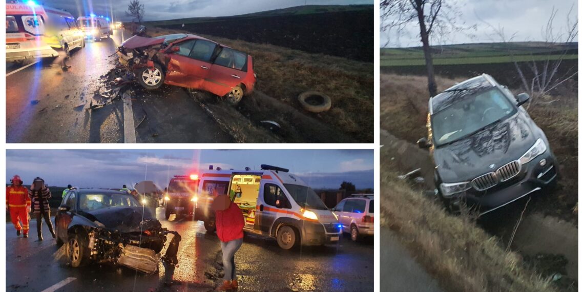 UPDATE VIDEO Accident rutier între ”Zidul Morții” și Stroiești. Cinci adulți și doi minori au fost transportați la spital