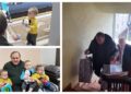 Ședință foto cu o familie de cvadrupleți, de Moș Nicolae. Președintele CJ Suceava și primarul din Șcheia au oferit cadouri și speranțe