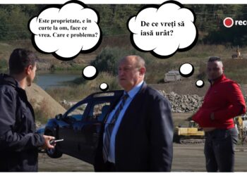 VIDEO Jurnalistul Alex Nedea de la Recorder, din nou în Bucovina. Acesta a ”admirat” balastiera și stația de betoane de pe imașul sătesc dintre Șcheia și Mihoveni, unde trebuia să fie amenajat un lac de agrement