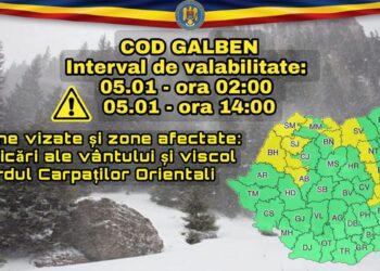 Cod galben de viscol pentru o parte din județul Suceava