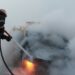 Un taxi s-a făcut scrum după ce a luat foc în mers, pe raza localității Sasca Nouă