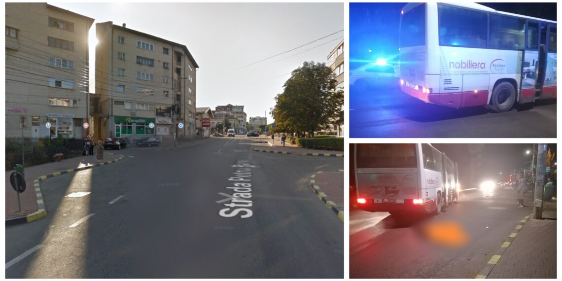Bărbat lovit de autobuz, în apropiere de Piața Mare. Pietonul a încercat să traverseze strada în fugă, prin loc nepermis