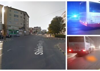 Bărbat lovit de autobuz, în apropiere de Piața Mare. Pietonul a încercat să traverseze strada în fugă, prin loc nepermis