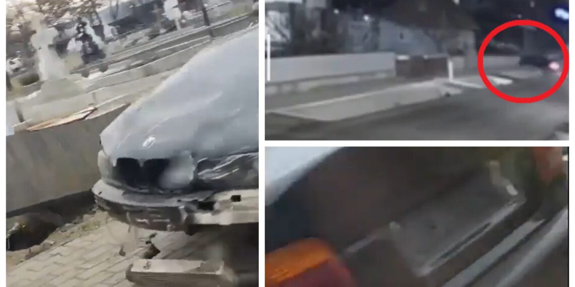 VIDEO Amendă de 870 de lei pentru un șofer de BMW care a distrus gardul Mănăstirii ”Luca Arbure” din Arbore. Polițiștii l-au găsit după ce a apărut o filmare pe Facebook