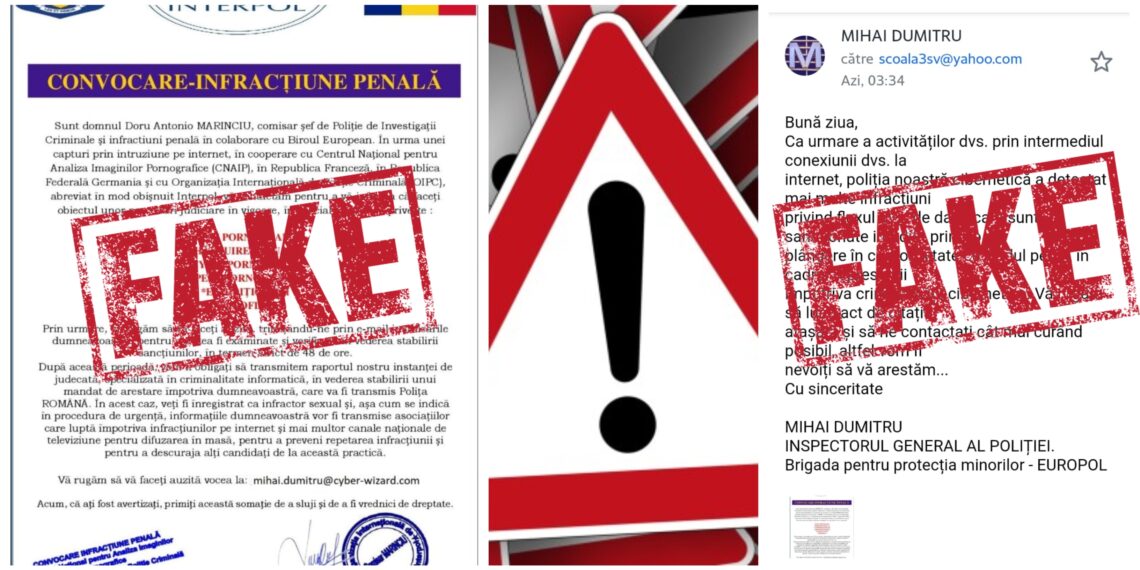 ATENȚIE! Infractorii cibernetici se dau polițiști în e-mail-uri