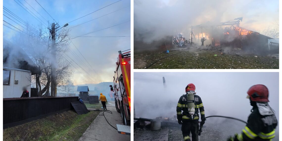 VIDEO O gospodărie din Ilișești s-a făcut scrum după un incendiu izbucnit din cauza unei instalații ornamentale