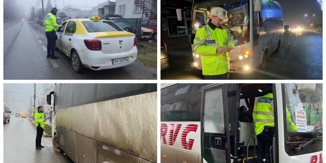 Polițiștii suceveni i-au luat la puricat pe transportatorii rutieri de persoane