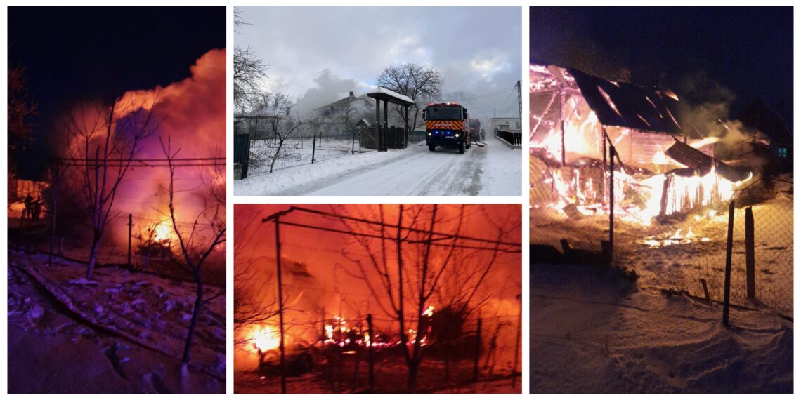 FOTO O gospodărie din Marginea a fost distrusă de un incendiu la primele ore ale dimineții