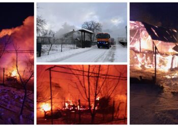 FOTO O gospodărie din Marginea a fost distrusă de un incendiu la primele ore ale dimineții