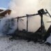 FOTO O bucătărie de vară din Șaru Dornei s-a făcut scrum în urma unui incendiu izbucnit din cauza coșului de fum necurățat