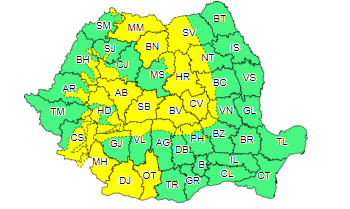 O parte din județul Suceava se află sub cod galben de ninsori și viscol, cel puțin până vineri