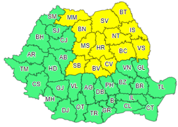 Județul Suceava se află sub cod galben de ger, până sâmbătă