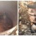 FOTO O firmă a fost amendată cu 60.000 de lei pentru că topea sticle din plastic într-un butoi, în incinta unui șantier