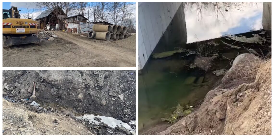 VIDEO Pod de beton, furat peste noapte în comuna Udești