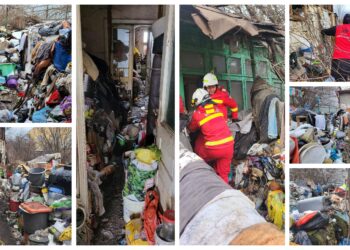 FOTO Un bătrân sucevean trăiește în condiții inumane într-o gospodărie pe care și-a transformat-o în groapă de gunoi, în orașul ”verde” Suceava: „În casă colcăie șobolanii. Munți de gunoaie care pe alocuri ating doi metri. Ce-a făcut sistemul pentru acest om? Cum este cu putință să-l lăsăm îngropat în propriile fecale?”