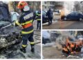 FOTO Incendiu la un autoturism în zona Trezorerie din municipiul Suceava
