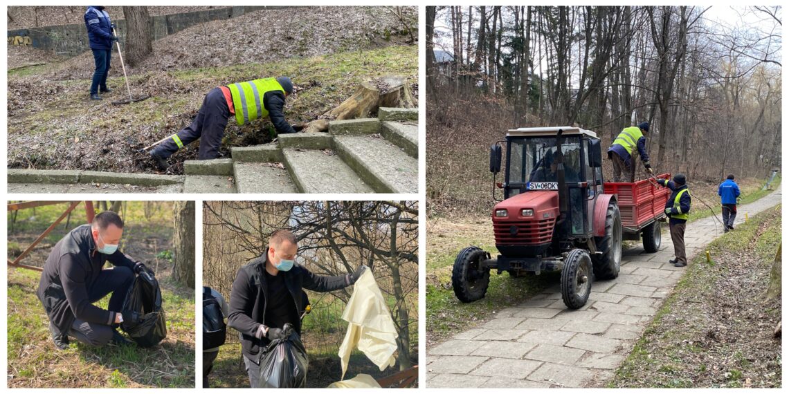 FOTO Primăria Suceava începe campania de salubrizare de primăvară a municipiului