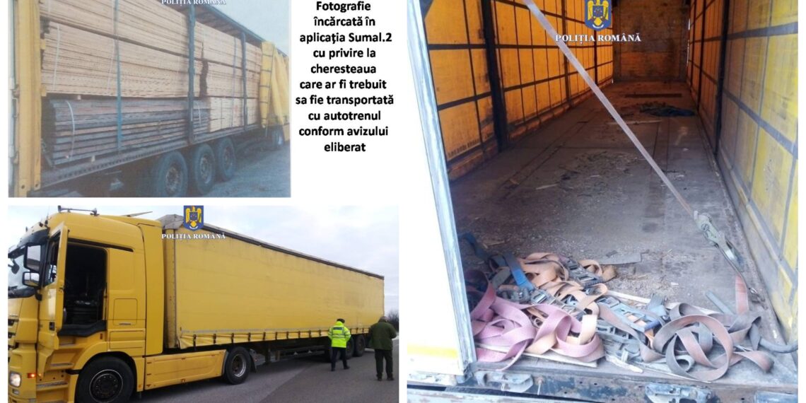 FOTO Transport fictiv de material lemnos, depistat de polițiștii din Fălticeni. Oamenii legii au confiscat valoric peste 50 de metri cubi de cherestea și au aplicat amenzi de 15.000 de lei