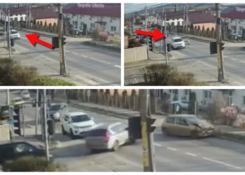 VIDEO Un șofer beat s-a izbit cu mașina într-un autoturism oprit la semafor, în cartierul Ițcani