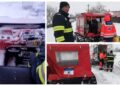 FOTO Pompierii militari au intervenit cu o autoșenilată pentru a-l prelua pe un bărbat care a suferit un AVC într-un sat din Grămești