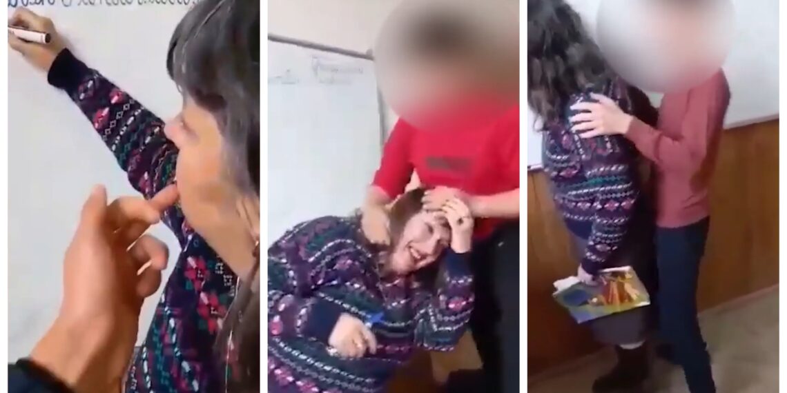 VIDEO Profesoară umilită în fața clasei de mai mulți elevi de gimnaziu, din Prahova. Elevii i-au ridicat fusta, au mimat scene sexuale și i-au fluturat degetul mijlociu pe la gură, în timp ce ea râdea