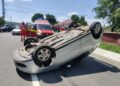 FOTO Accident rutier pe raza localității Călugăreni. O tânără de 23 de ani a fost transportată la spital