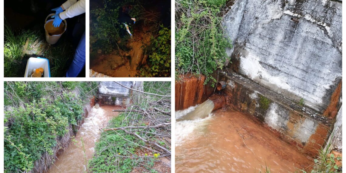 FOTO Amenzi de 90.000 de lei, aplicate de Garda de Mediu Suceava și SGA, pentru poluarea râului Bistrița cu ape de mină, în zona localității Broșteni