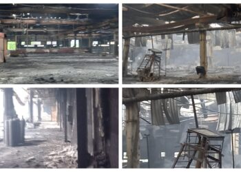IMAGINI din interiorul halei mistuite de incendiul de azi-noapte