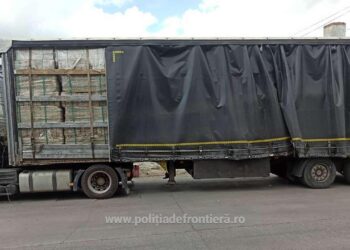 FOTO Camion încărcat cu peste 20 de tone de deșeuri de cânepă, depistat la PTF Siret. Un ucrainean voia să ducă încărcătura la o firmă din Iași