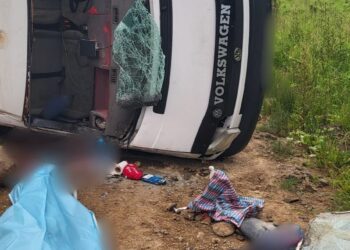 FOTO O autoutilitară s-a răsturnat pe raza localității Dornișoara. O persoană a murit