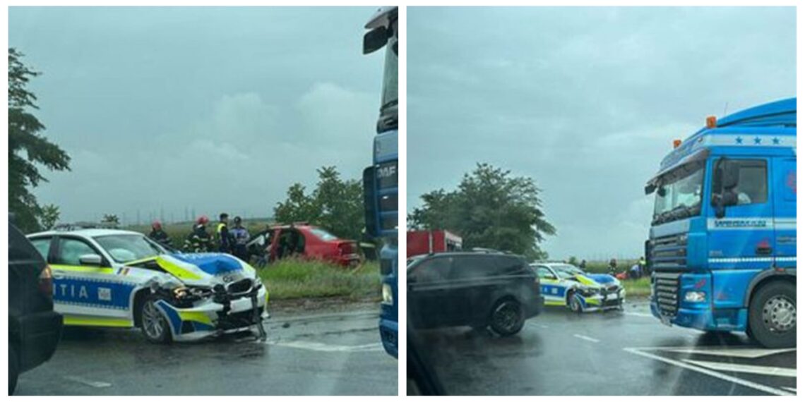 FOTO Un BMW care trebuia să ajungă în dotarea IPJ Suceava a fost implicat într-un accident mortal în județul Vrancea. Șoferul celuilalt autoturism nu a acordat prioritate de trecere mașinii de poliție