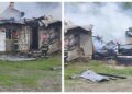 FOTO Incendiu puternic la o gospodărie din Breaza. O femeie de 69 de ani a suferit un atac de panică
