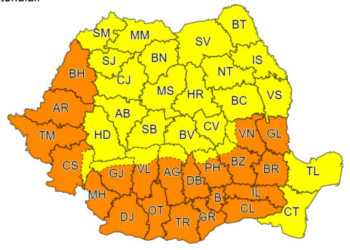 Județul Suceava se va afla sub cod galben de caniculă, în prima zi a săptămânii viitoare