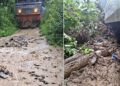 VIDEO Două trenuri cu aproximativ 450 de călători sunt blocate între localitățile Pojorâta și Sadova, din cauza inundațiilor