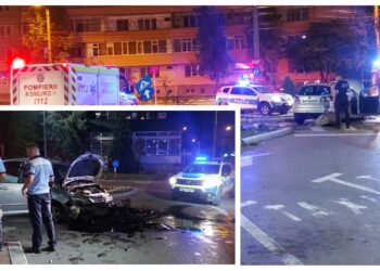 FOTO O tânără de 19 ani a făcut prăpăd cu mașina în apropierea magazinului Bucovina, la ora 2 noaptea